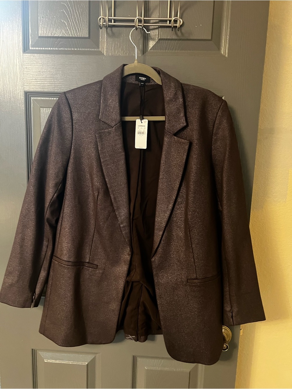 Express Metallic Brown Blazer Jacket - Picture 9 of 12
